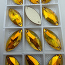 Zodiac Crystal Navette Sew on Stone - Sunshine
