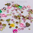 Swarovski & Preciosa Mixed Size Crystals Including FREE Polymer shapes - Pack of 100 Animal Magic