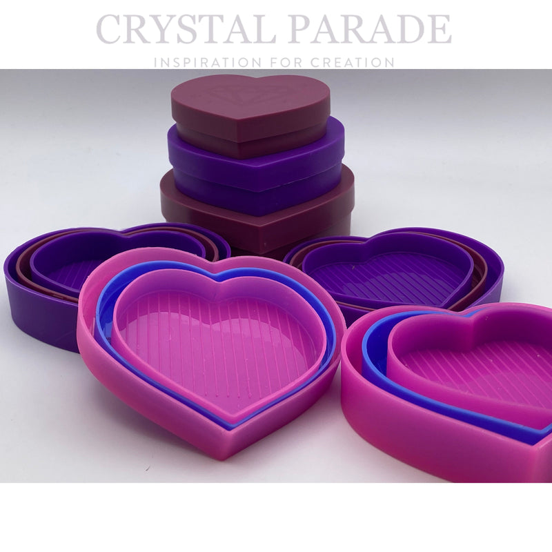 Heart Shaped Flipper Sorting Trays / Crystal Storage Containers