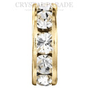 Preciosa Large Hole Rondelles Clear Crystal - Gold Plated (Smooth)