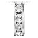 Preciosa Large Hole Rondelles Clear Crystal - Silver Plated (Smooth)