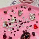 Preciosa LOVE Mix - Pack of 100 inc. Swarovski Hearts + FREE Caviar Beads