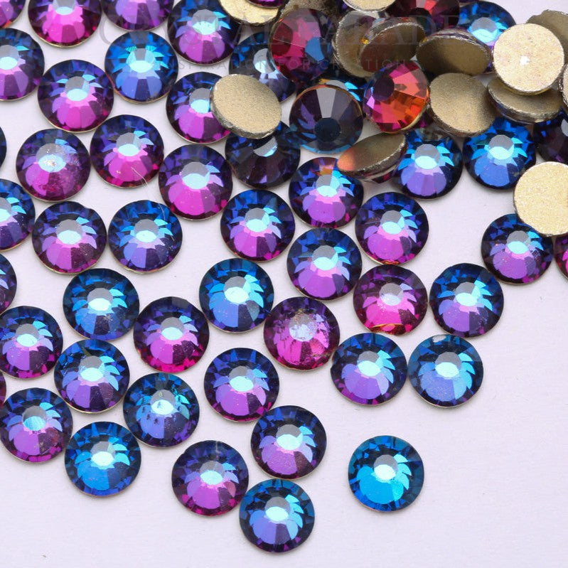 Zodiac Crystals Mixed Sizes Pack of 200 - Violet Blue