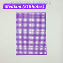 Grilles pochoirs de positionnement de strass – Lignes droites (trous de 4 mm)