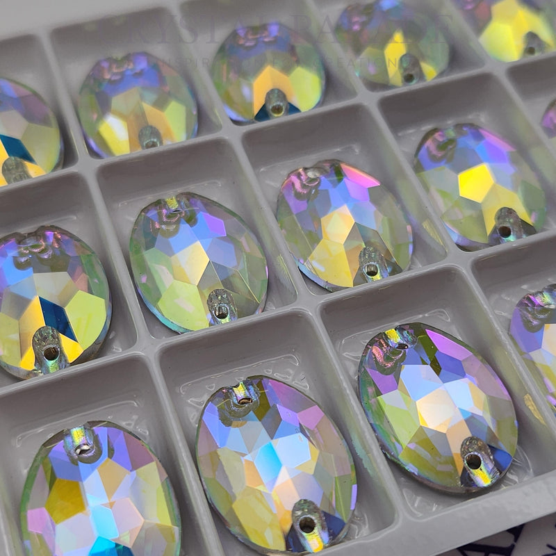 Zodiac Crystal Oval Sew on Stone - AB