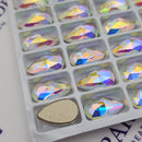 Zodiac Crystal Peardrops - AB (No holes) 28x17mm