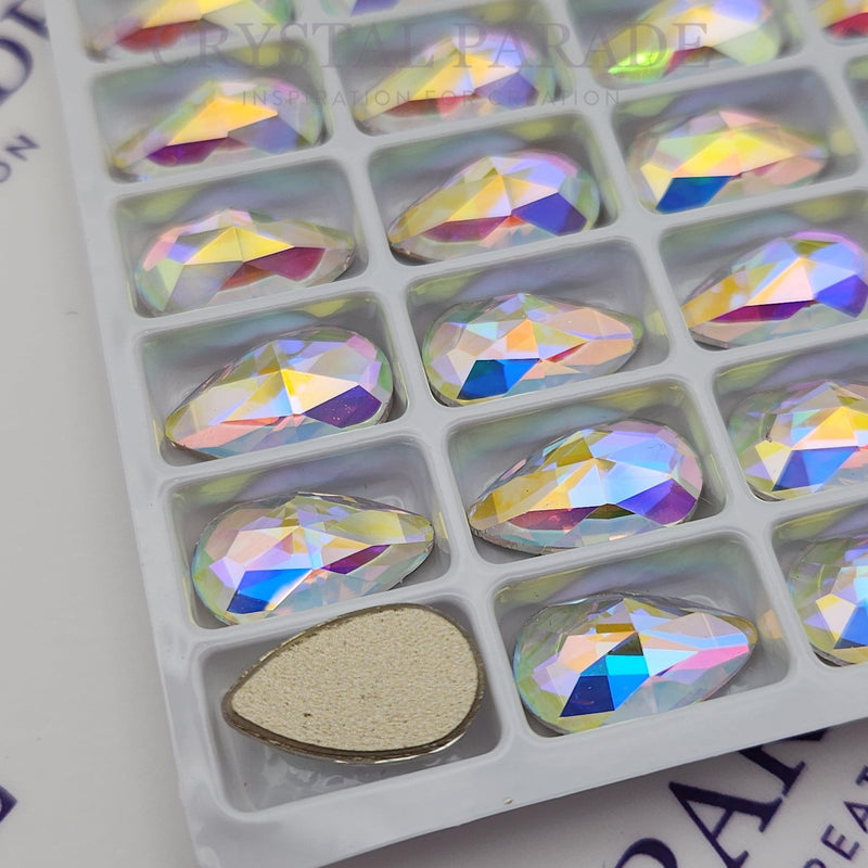 Zodiac Crystal Peardrops - AB (No holes) 28x17mm