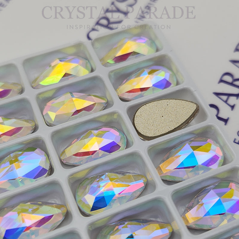 Zodiac Crystal Peardrops - AB (No holes) 7x12mm