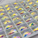 Zodiac Crystal Peardrops - AB (No holes) 28x17mm