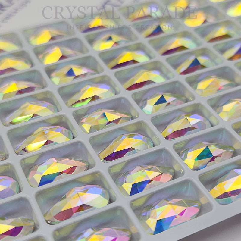 Zodiac Crystal Peardrops - AB (No holes) 28x17mm