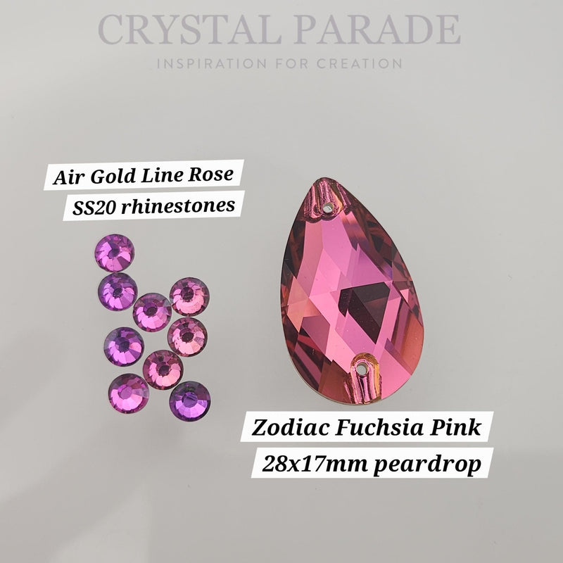 Luna Non Hotfix Crystals - Air Gold Line Rose