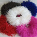 Corded Ostrich Feathers 3ply - Black 1 metre