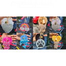 Diamante Heart Keyring with Pom Pom