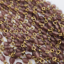 Preciosa Vintage Beaded Chain - Amethyst Matte 1m