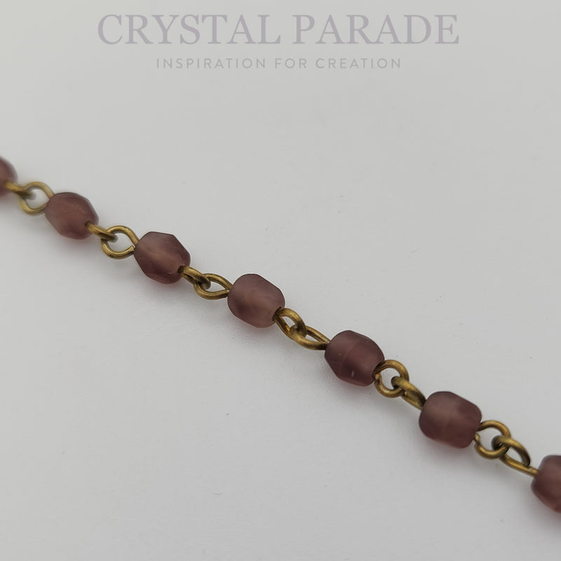 Preciosa Vintage Beaded Chain - Amethyst Matte 1m