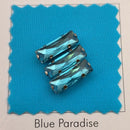Luna Baguette Sew on Stone in Silver Setting - Aquamarine