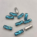 Luna Baguette Sew on Stone in Silver Setting - Aquamarine
