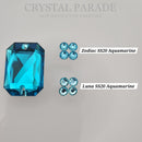Zodiac Sew on Stone Emerald Cut - Aquamarine