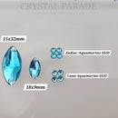 Zodiac Crystal Navette Sew on Stone - Aquamarine