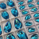 Zodiac Crystal Peardrop Sew on Stone - Aquamarine