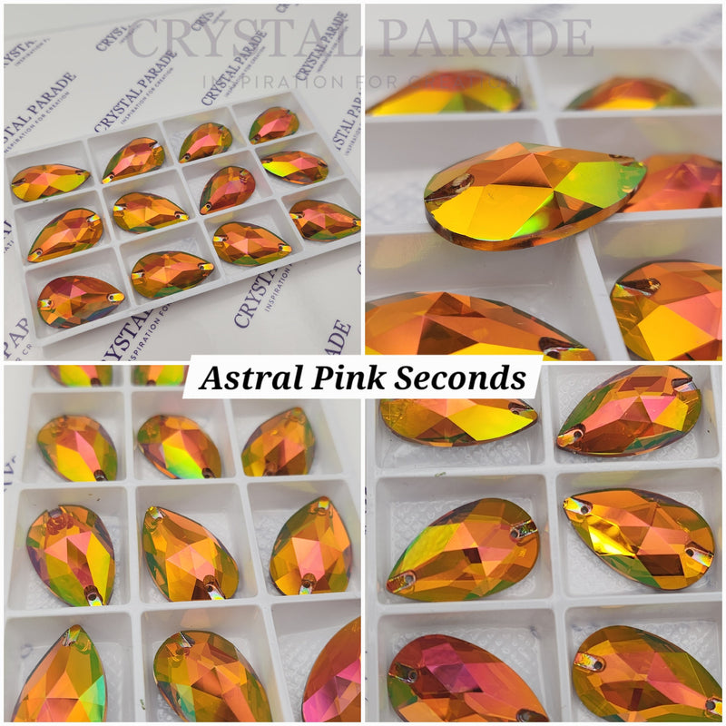 Zodiac Crystal Peardrop Sew on Stone - Astral Pink