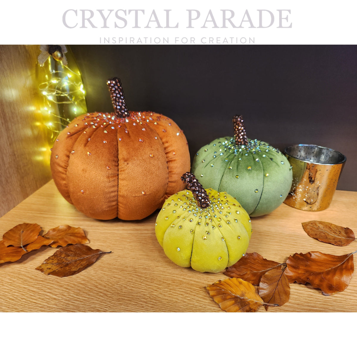 Pearl and Rhinestone Pumpkins sold Set of 3