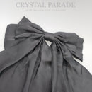 Crystal Parade Satin Hair Bow With Sparkly Cherries - Black