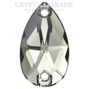 Swarovski 3230 Peardrop Sew on Stone - Black Diamond