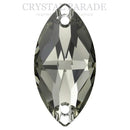 Swarovski 3223 Navette Sew on Stone - Black Diamond