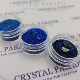 Caviar Beads Set of 3 Colours - Blue Romance inc. FREE Swarovski Crystals