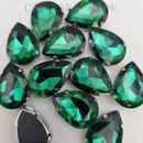 Luna Peardrop Sew on Stone in Silver Setting - Blue Zircon