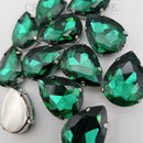 Luna Peardrop Sew on Stone in Silver Setting - Blue Zircon