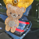 Diamante Teddy Keyring with Pom Pom