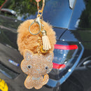 Cute Cat Keyring with Pom Pom