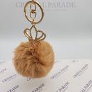 Diamante Crown Keyring with Pom Pom