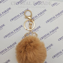 Diamante Crown Keyring with Pom Pom