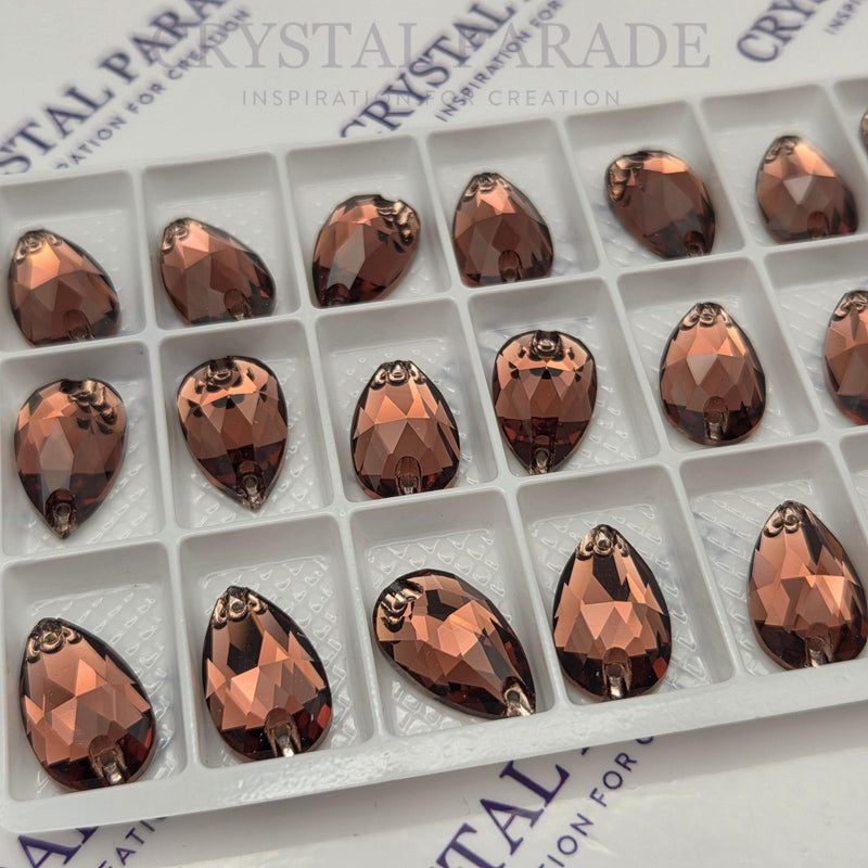 Zodiac Crystal Peardrop Sew on Stone - Burgundy
