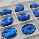 Limited Edition - Zodiac Crystal Oval Sew on Stone - Capri Blue