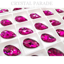 Zodiac Crystal Peardrop Sew on Stone - Cerise