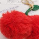 Diamante Cherry Keyring with Pom Pom
