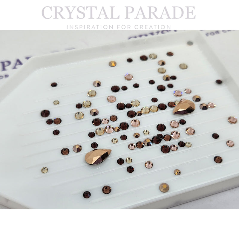 Preciosa Crystal Mix Pack of 100 - Cinnamon Spice + FREE Swarovski Shapes
