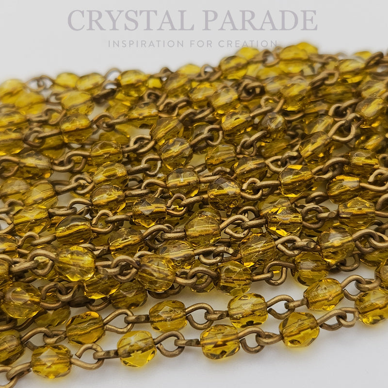 Preciosa Vintage Beaded Chain - Citrine 1m