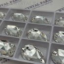 Zodiac Crystal Peardrop Sew on Stone - Clear