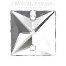 Swarovski 3240 Square Sew on Stone - Clear