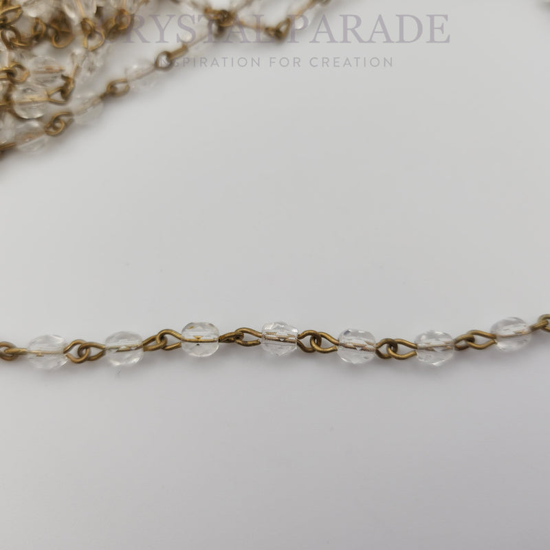Preciosa Vintage Beaded Chain - Clear 1m