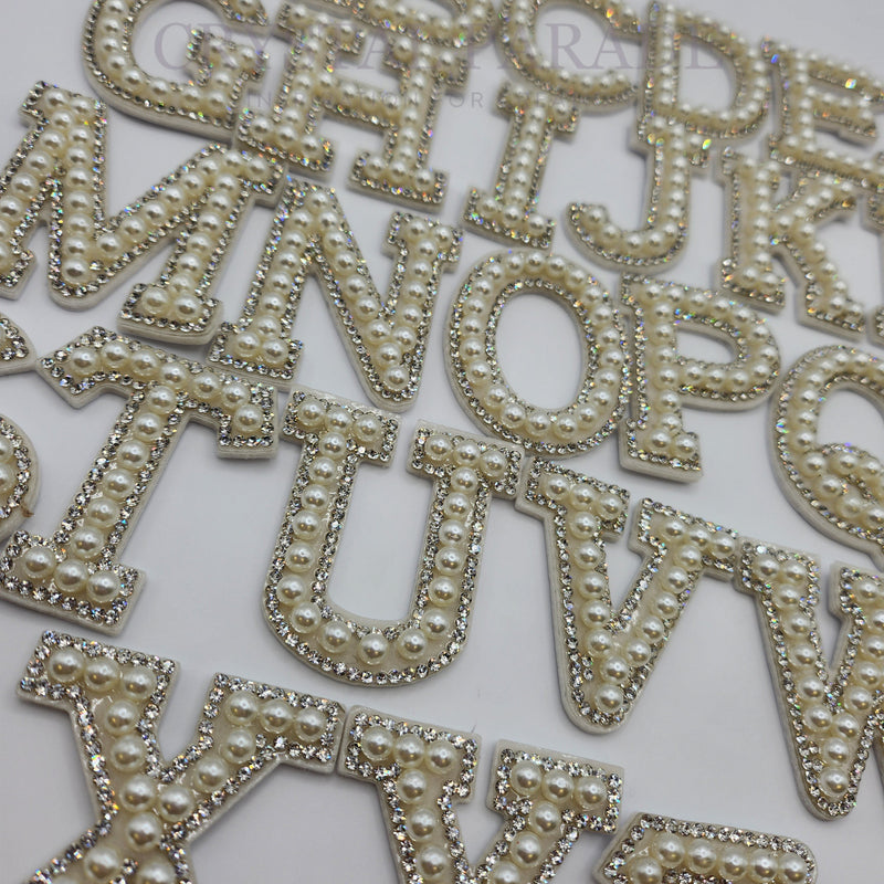 Zodiac Self Adhesive Clear Crystal & Pearl Letters A-Z