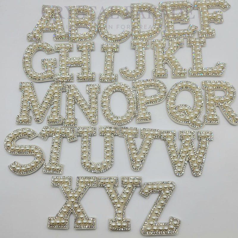 Zodiac Self Adhesive Clear Crystal & Pearl Letters A-Z