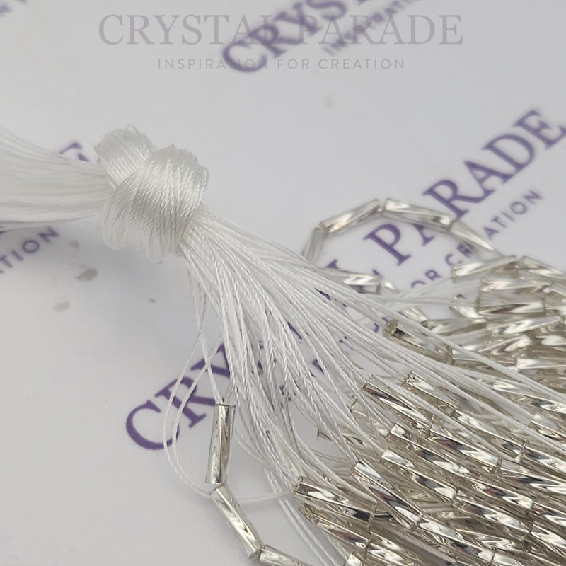 Zodiac Bugle Bead Dropper Bunch - Clear/ Silver