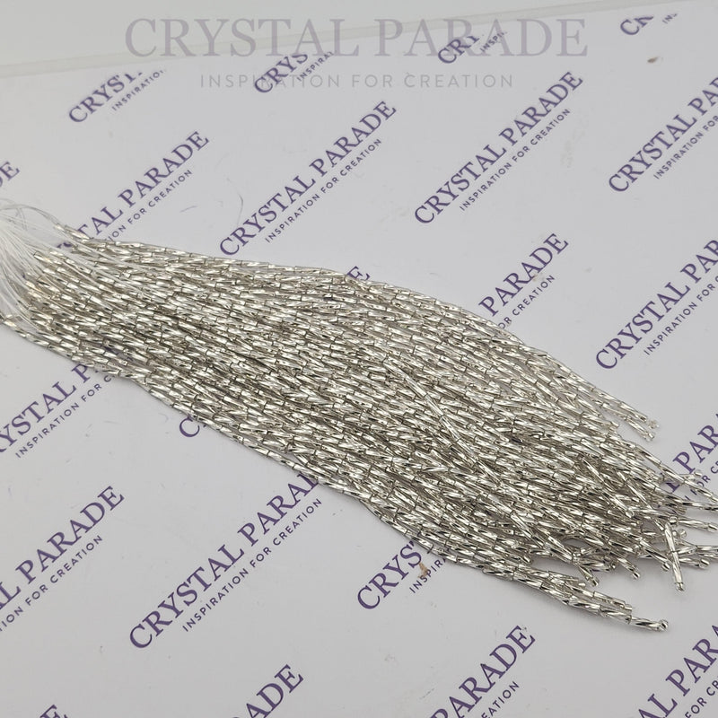 Zodiac Bugle Bead Dropper Bunch - Clear/ Silver