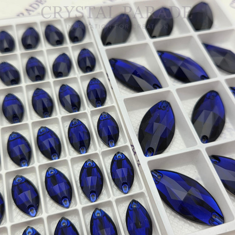Zodiac Crystal Navette Sew on Stone - Cobalt Blue